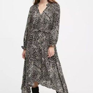 Banana Republic Leopard print dress /midi /size 4